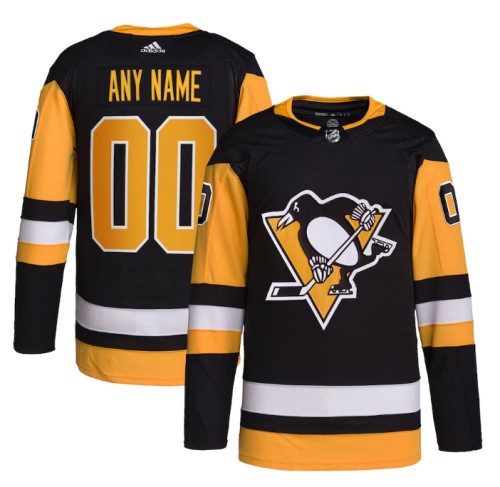 Men's Pittsburgh Penguins Custom Black Home Stitched Jersey